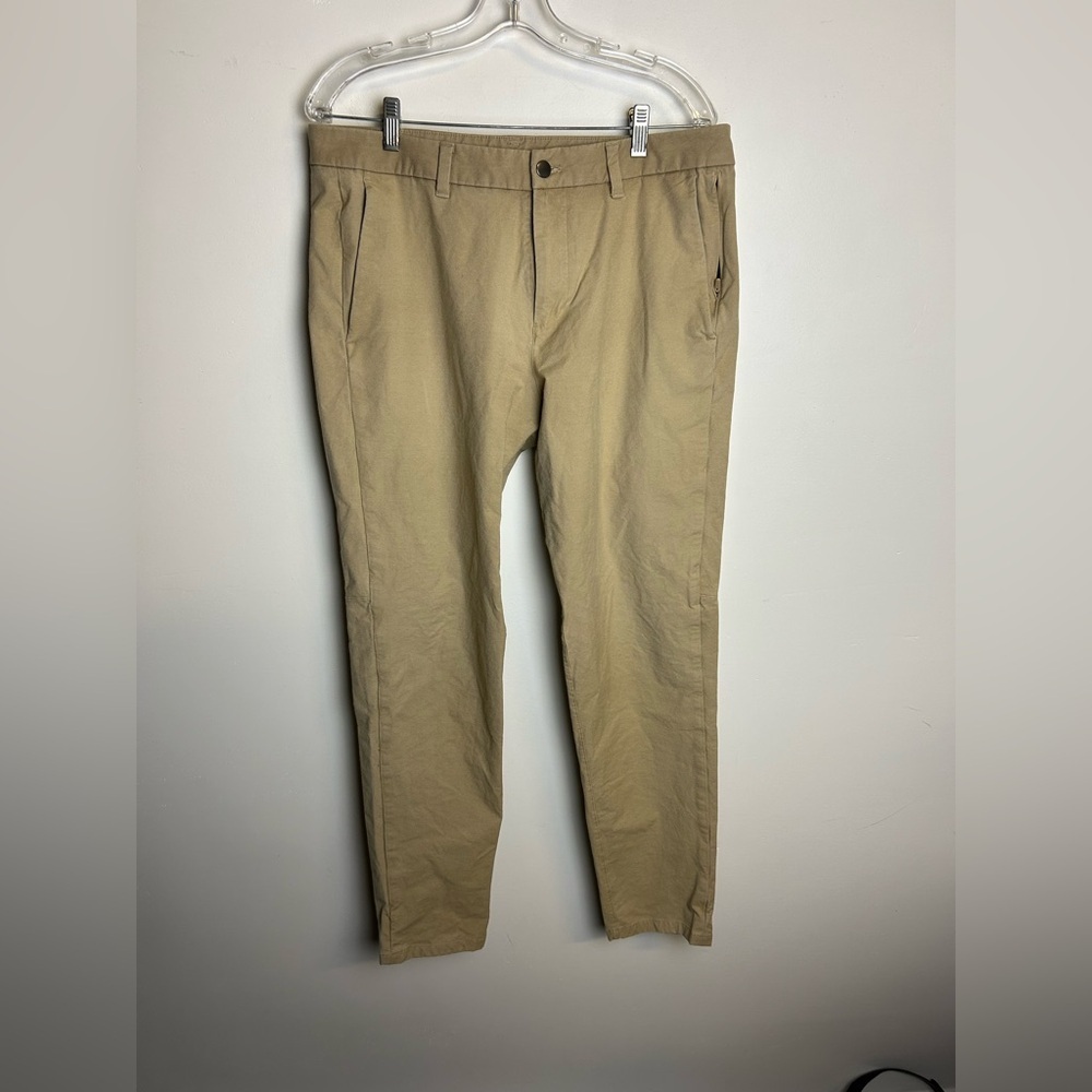 Lululemon Commission Pants Men 34x30 Tan Abc Slim Chino Warpstreme Stretch Luxur